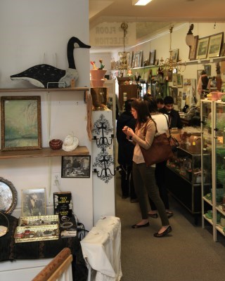 customers in an antique store