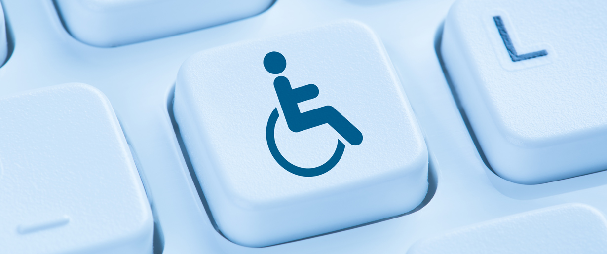Accessibility icon on a keyboard