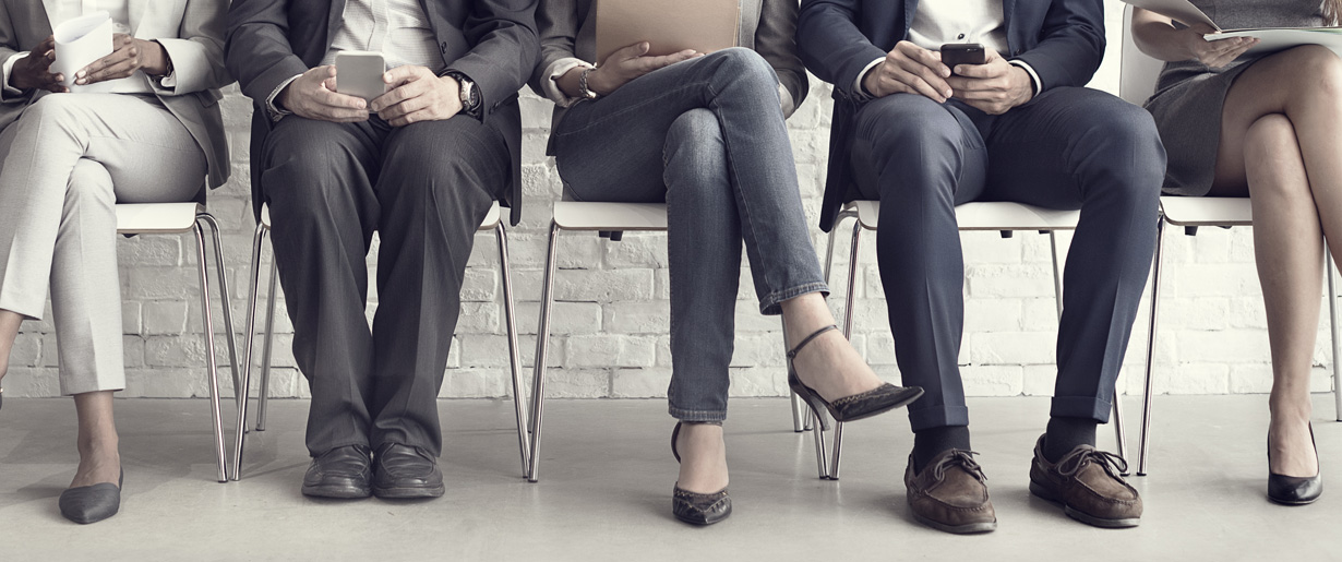 Professionals lined up for an interview