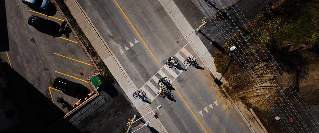 bikes crossing a roadway in Almonte