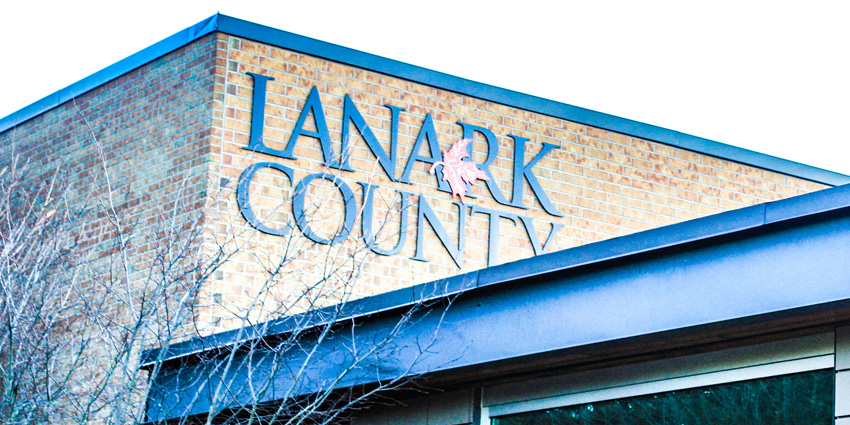 Lanark County Sign on Building