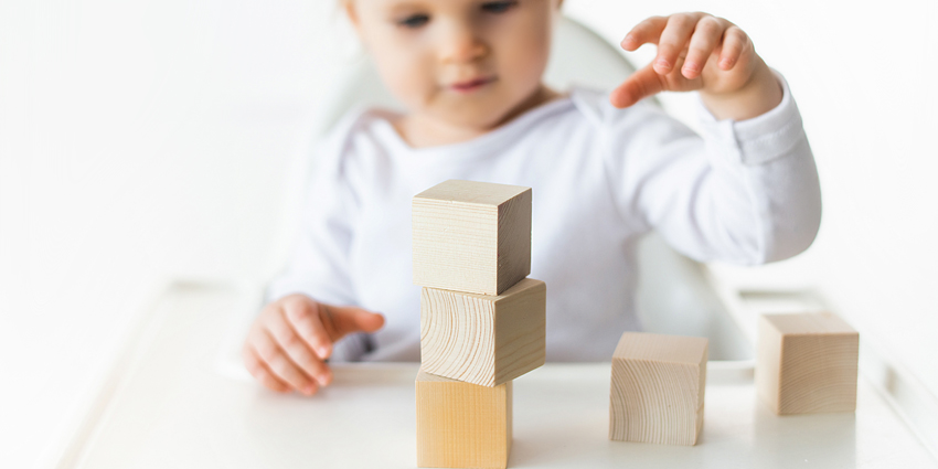 A child playing with blocks