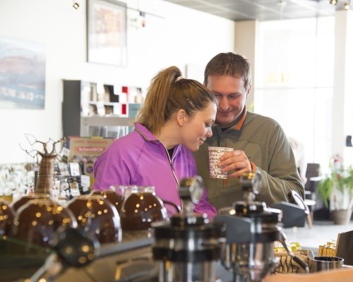 two customers in a coffee shop