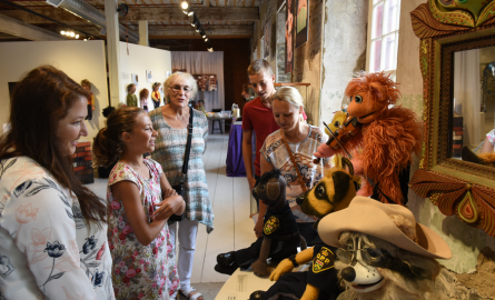 puppet display at the textile museum