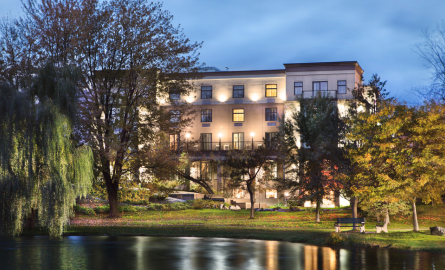 a hotel in a park