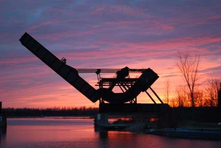 Bascule Bridge in sunset
