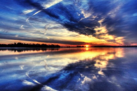 sunset reflection on water