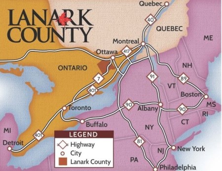 Map of Lanark County