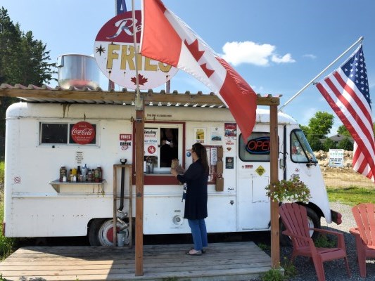 A foodtruck selling fries