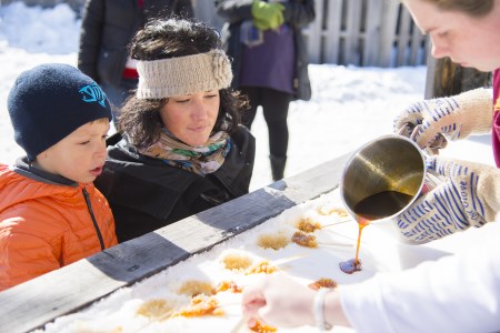 Making maple taffy