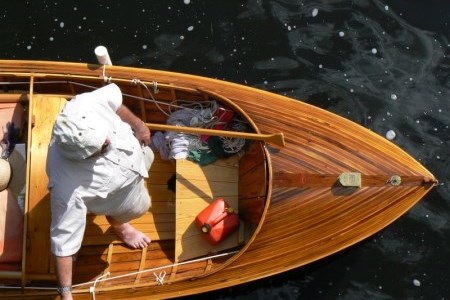 a man standing on a boat