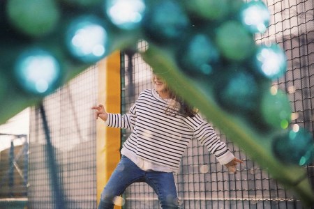 A kid playing indoor