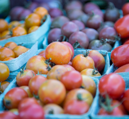 orange, red and purple fruits